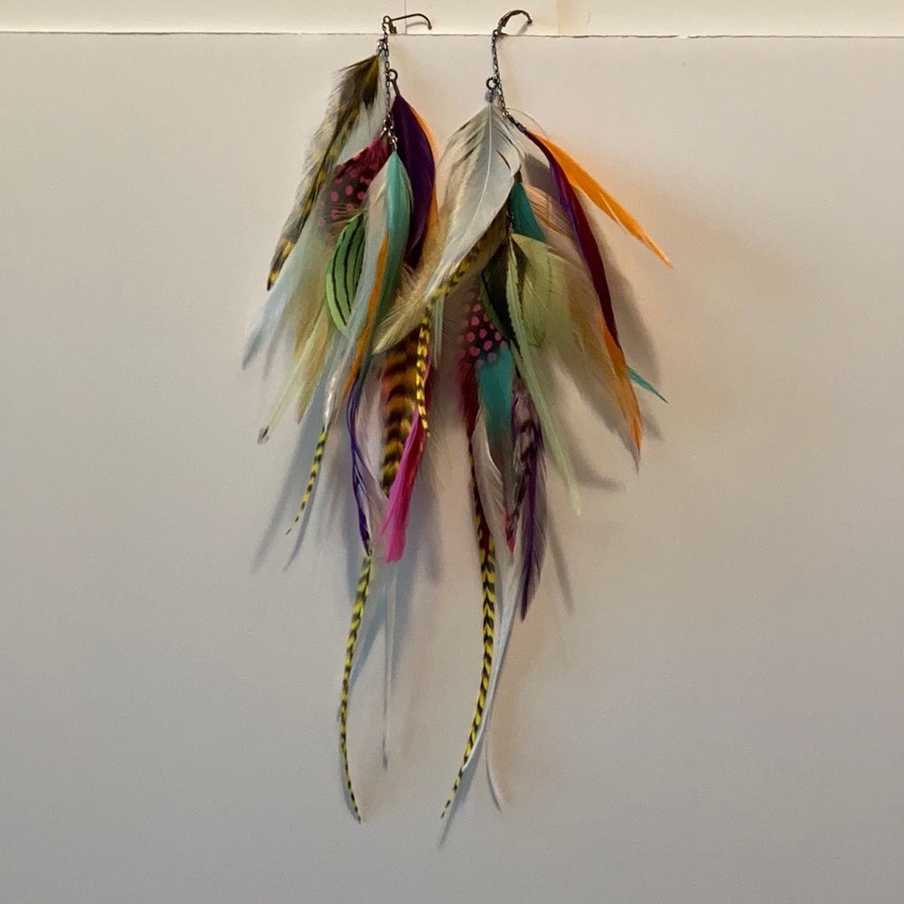 handmade feather earrings